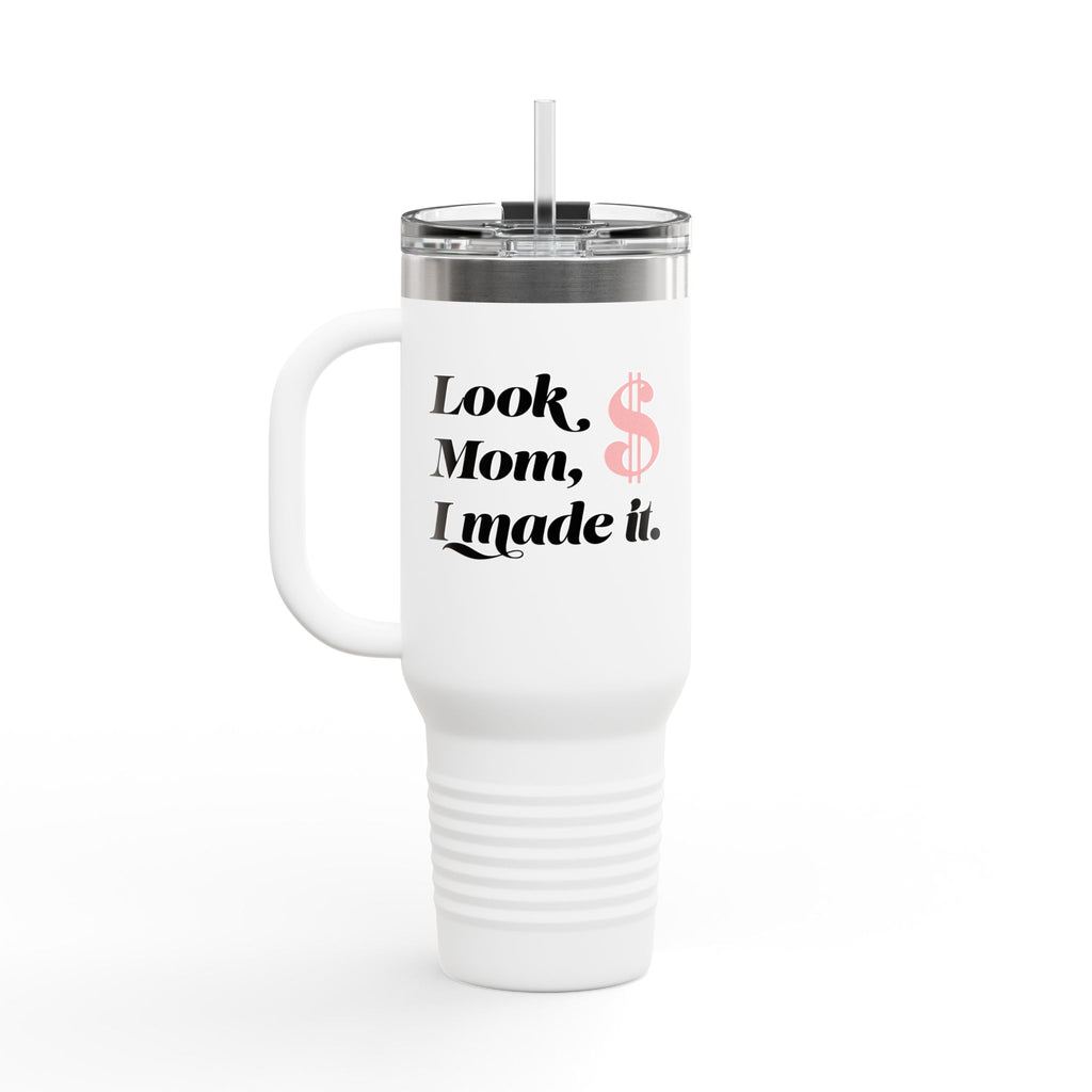 Zyno Insulated Travel Mug with Handle & Straw