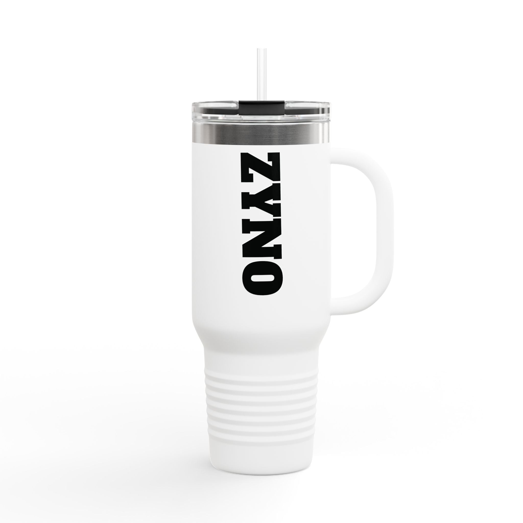 ZYNO  Insulated Travel Mug – Large Stainless Steel Tumbler with Handle & Straw